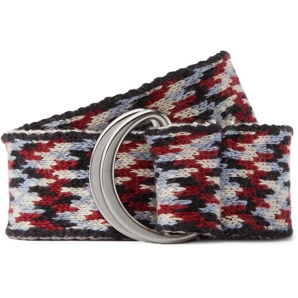 Isabel Marant knitted cotton balknit belt in burgundy - Picture 4 of 6